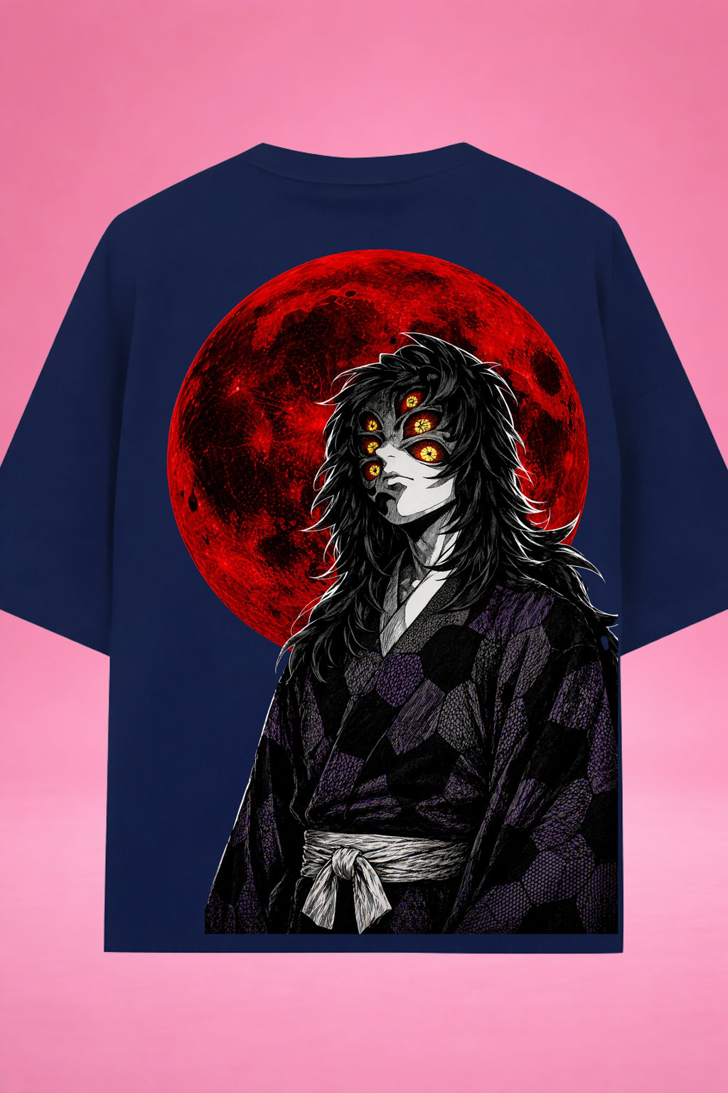 Moon of Six Eyes Kokushibo Demon Slayer Oversized T-Shirt