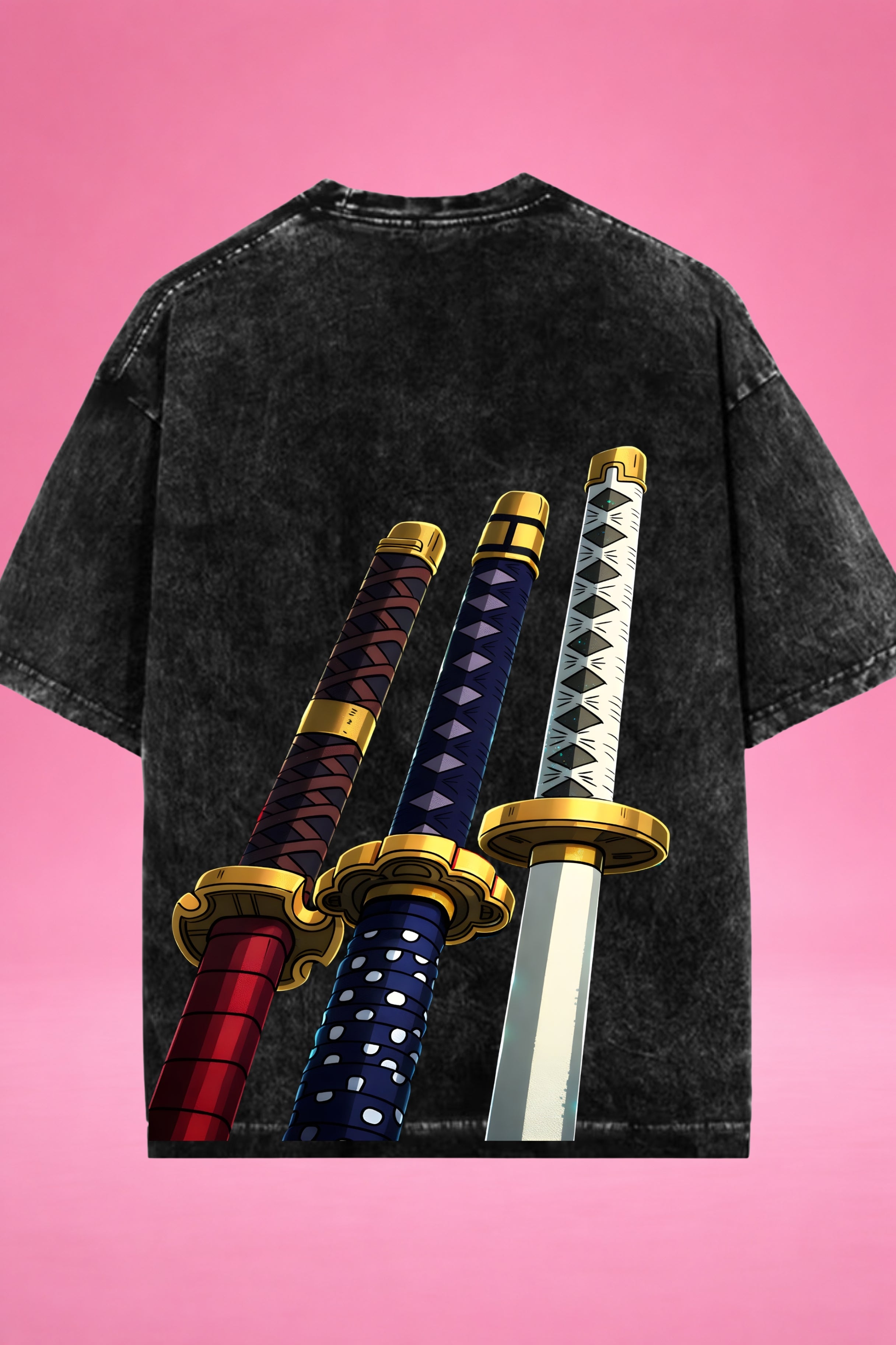 Crimson Blade Aura One Piece Acid Wash Oversized T-Shirt