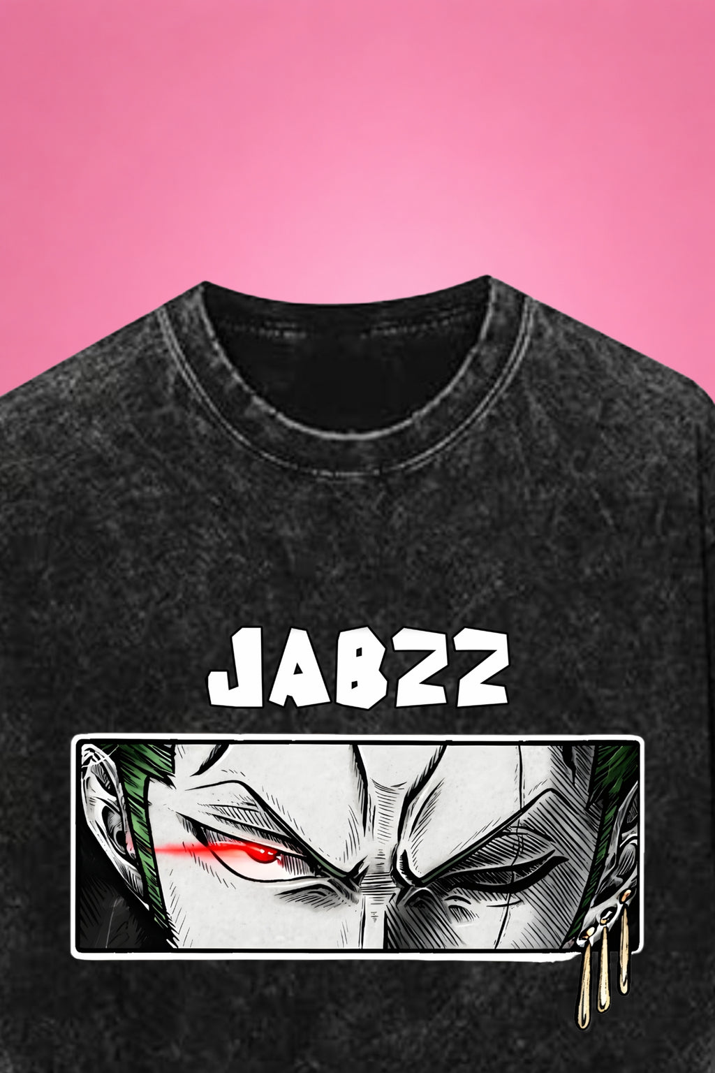 Crimson Blade Aura One Piece Acid Wash Oversized T-Shirt
