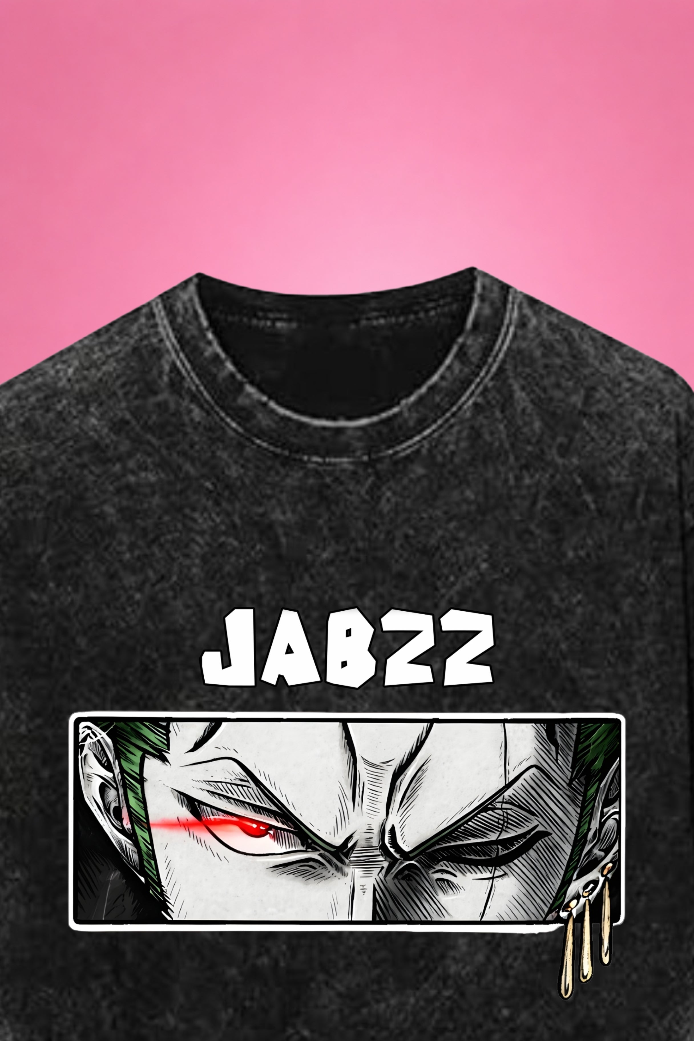 Crimson Blade Aura One Piece Acid Wash Oversized T-Shirt