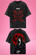Moon of Six Eyes Kokushibo Demon Slayer Acid Wash Oversized T-Shirt