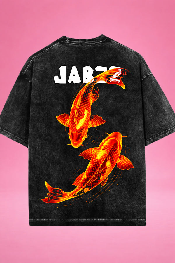 Neon Koi Ascend Acid Wash Oversized T-Shirt