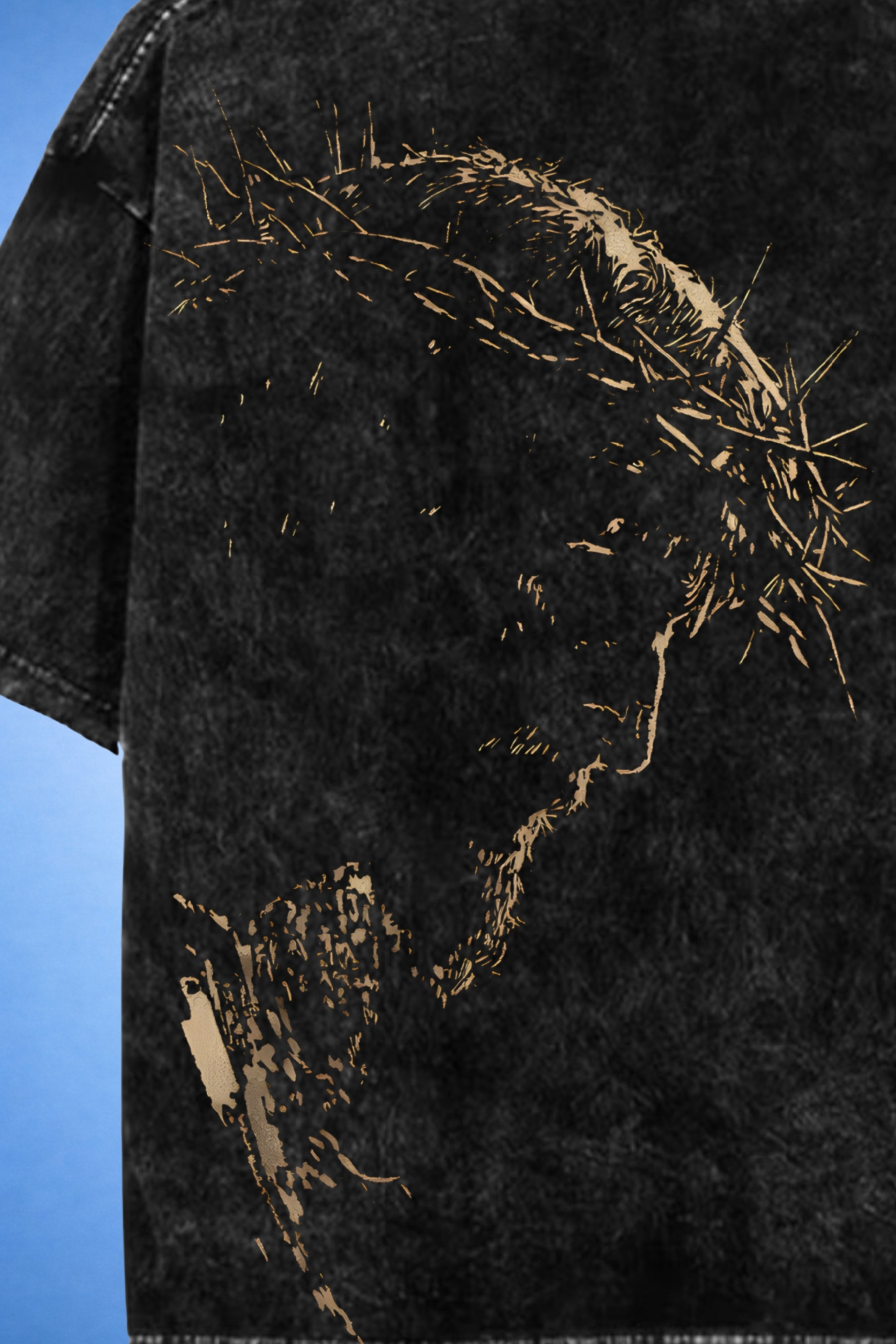 Crown of Sacrifice Acid Wash Oversized T-Shirt