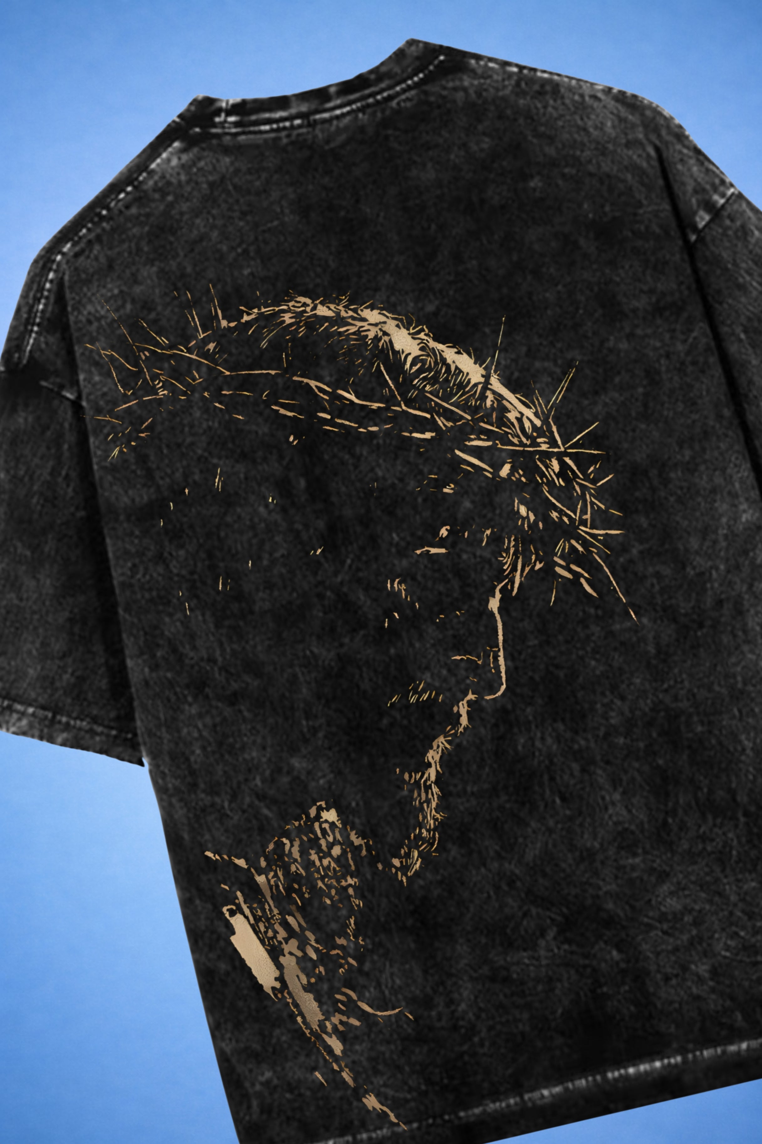 Crown of Sacrifice Acid Wash Oversized T-Shirt