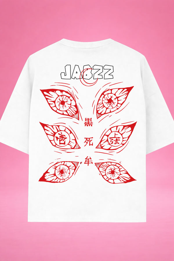 Crimson Six Eyes Demon Slayer Oversized T-Shirt
