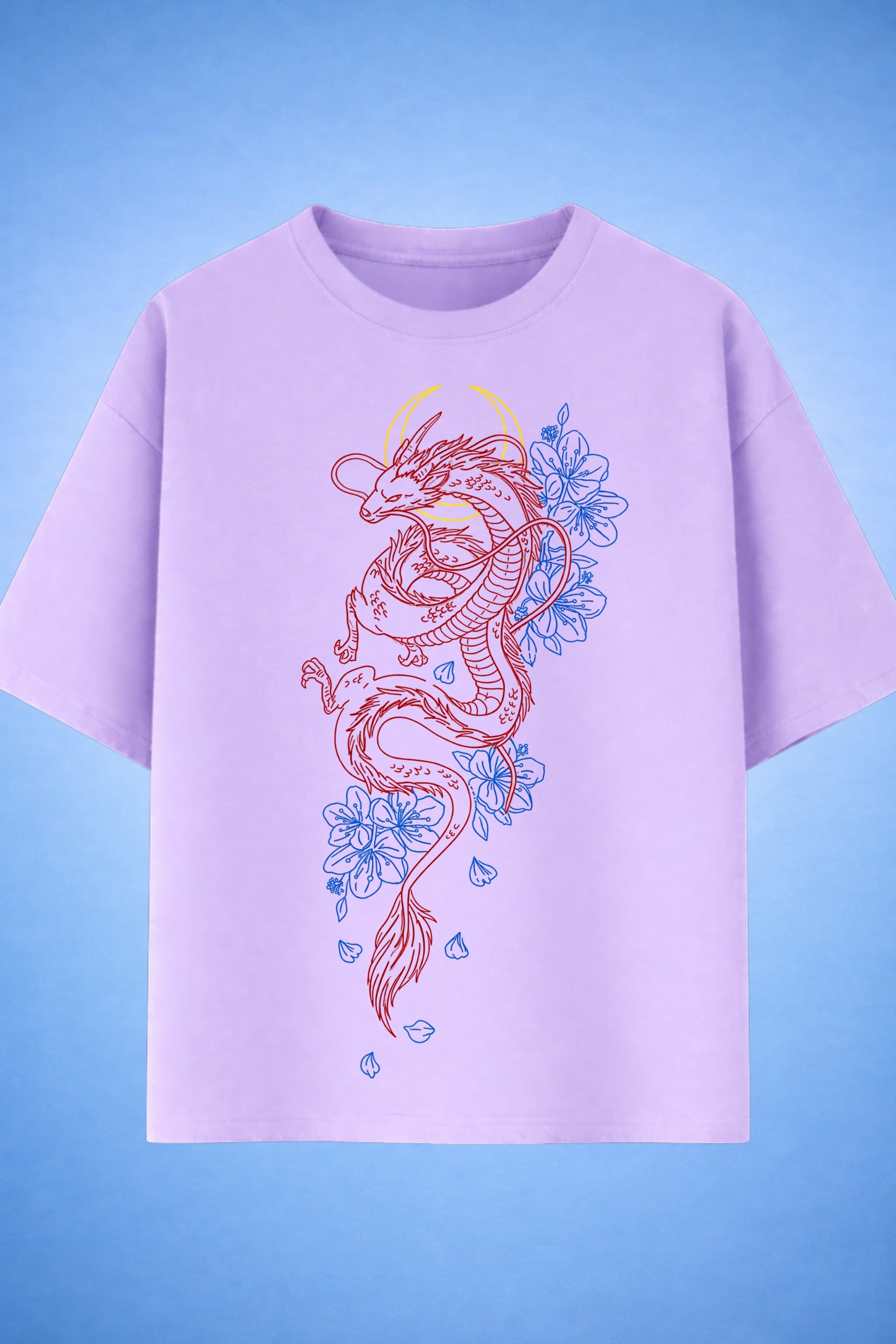 Celestial Sakura Dragon Oversized T-Shirt