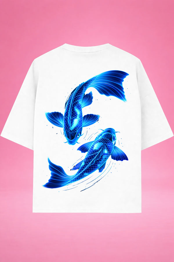 Neon Koi Flow Oversized T-Shirt