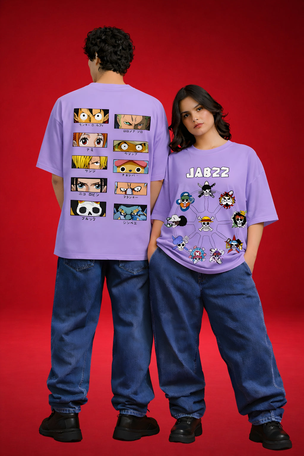 One Piece Strawhat Lineup x Skull Syndicate Oversized T-Shirt