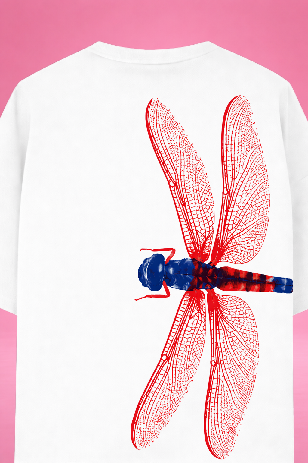 Crimson Drift Dragonfly Oversized T-Shirt
