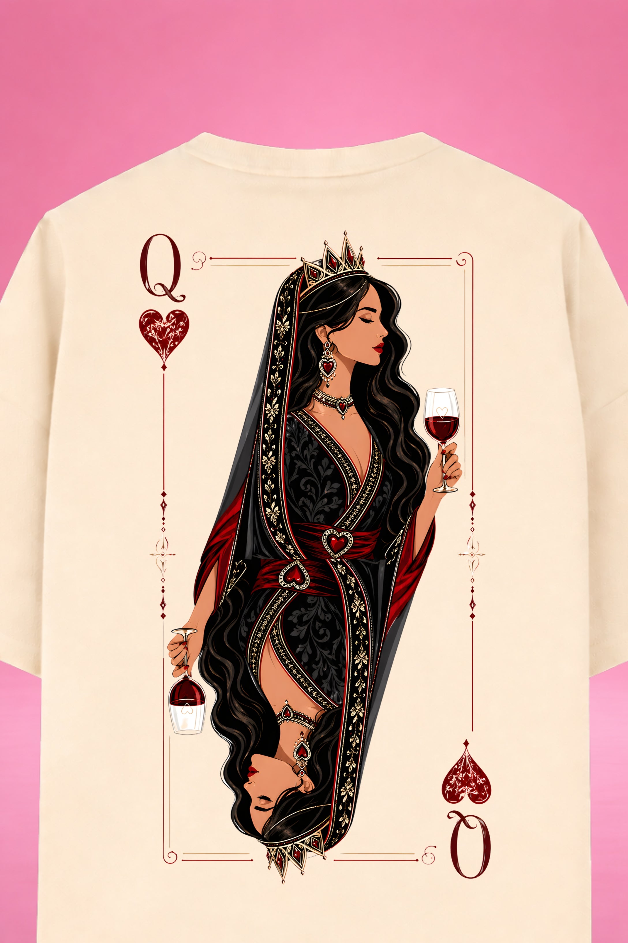 Royal Queen of Hearts Oversized T-Shirt