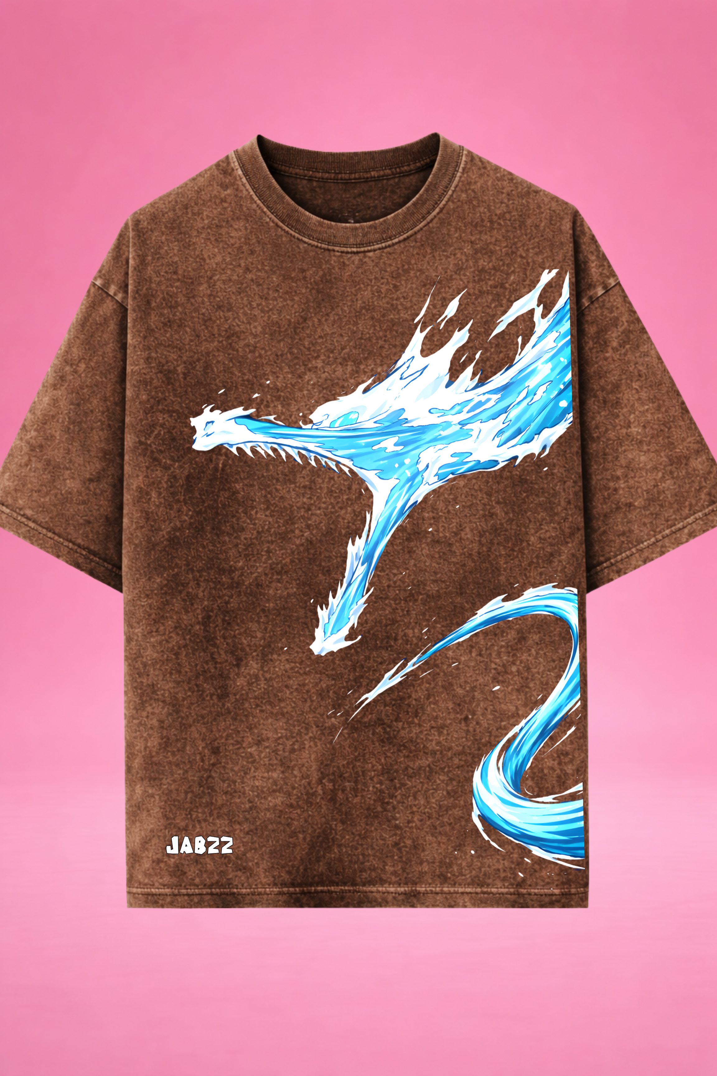 Tidal Slash Demon Slayer Acid Wash Oversized T-Shirt