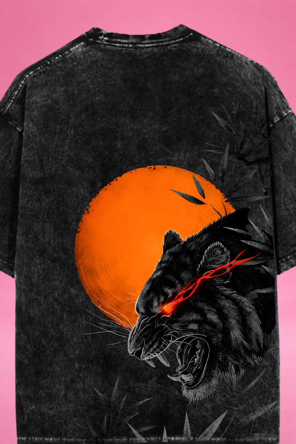Eclipse Panther Acid Wash Oversized T-Shirt