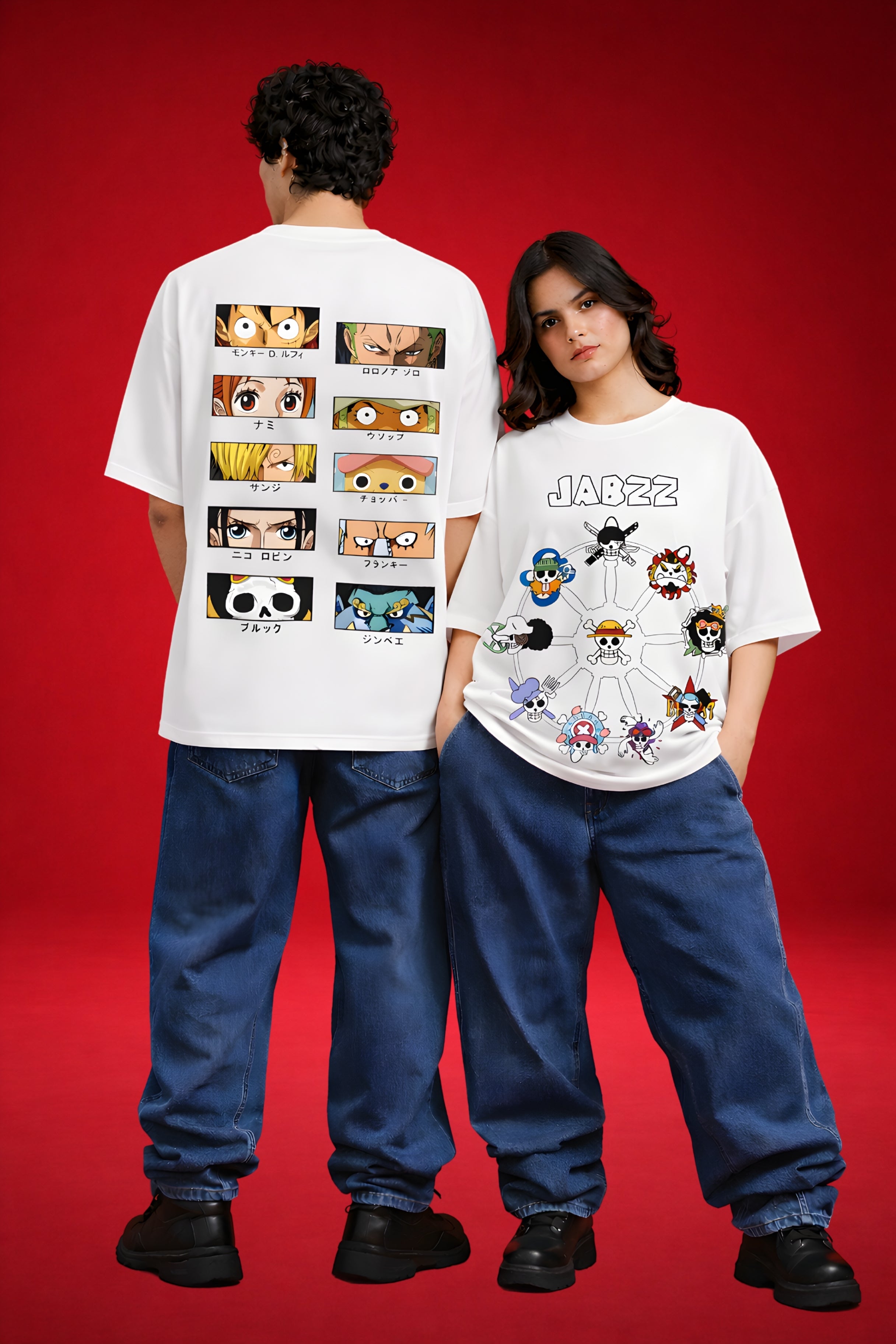 One Piece Strawhat Lineup x Skull Syndicate Oversized T-Shirt