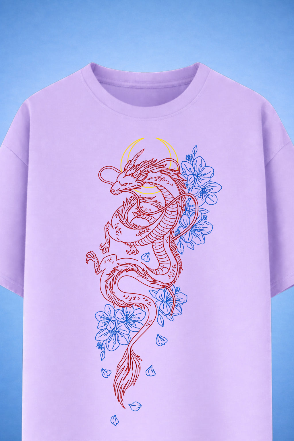 Celestial Sakura Dragon Oversized T-Shirt