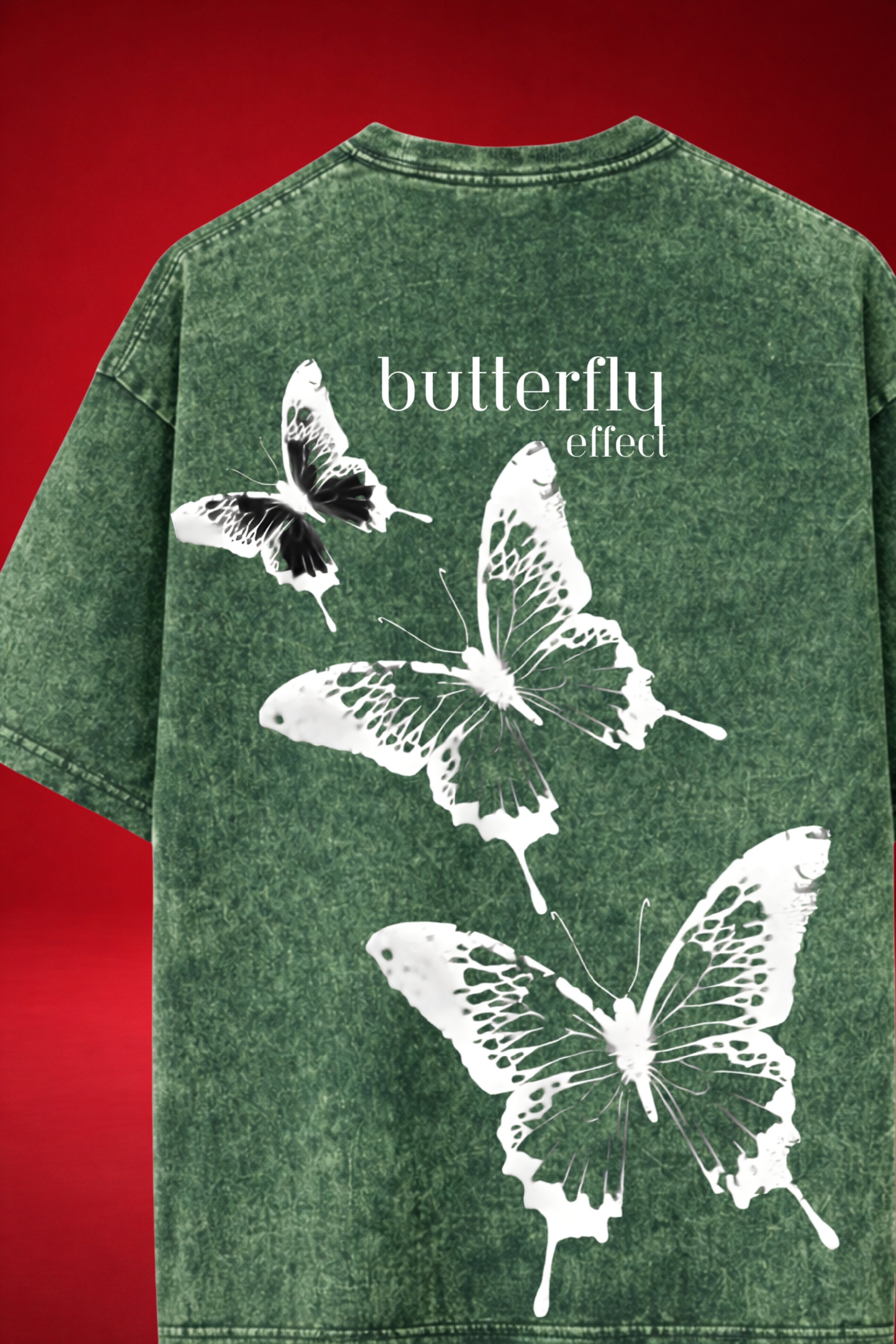 Butterfly Effect Acid Wash Oversized T-Shirt