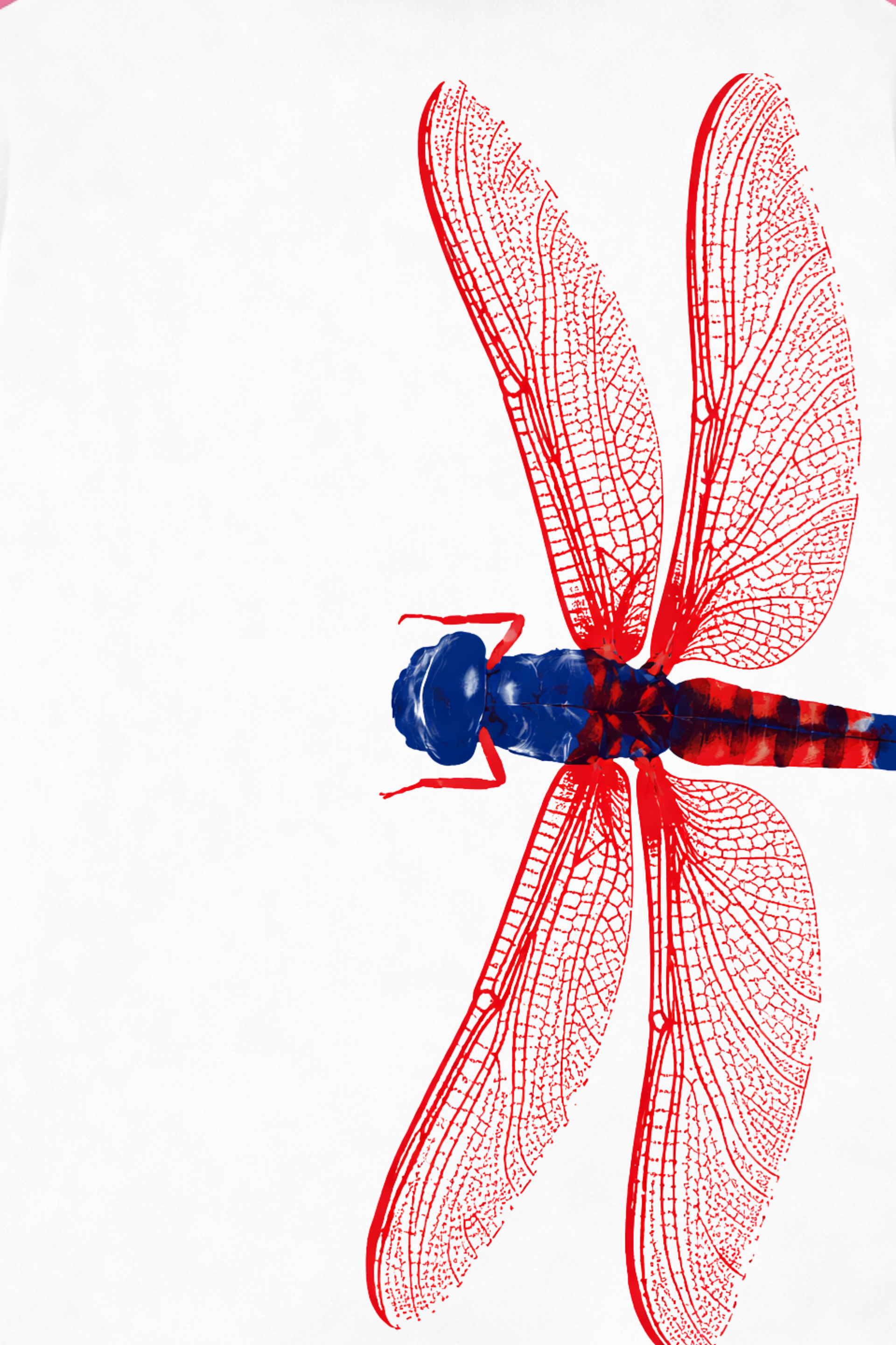Crimson Drift Dragonfly Oversized T-Shirt