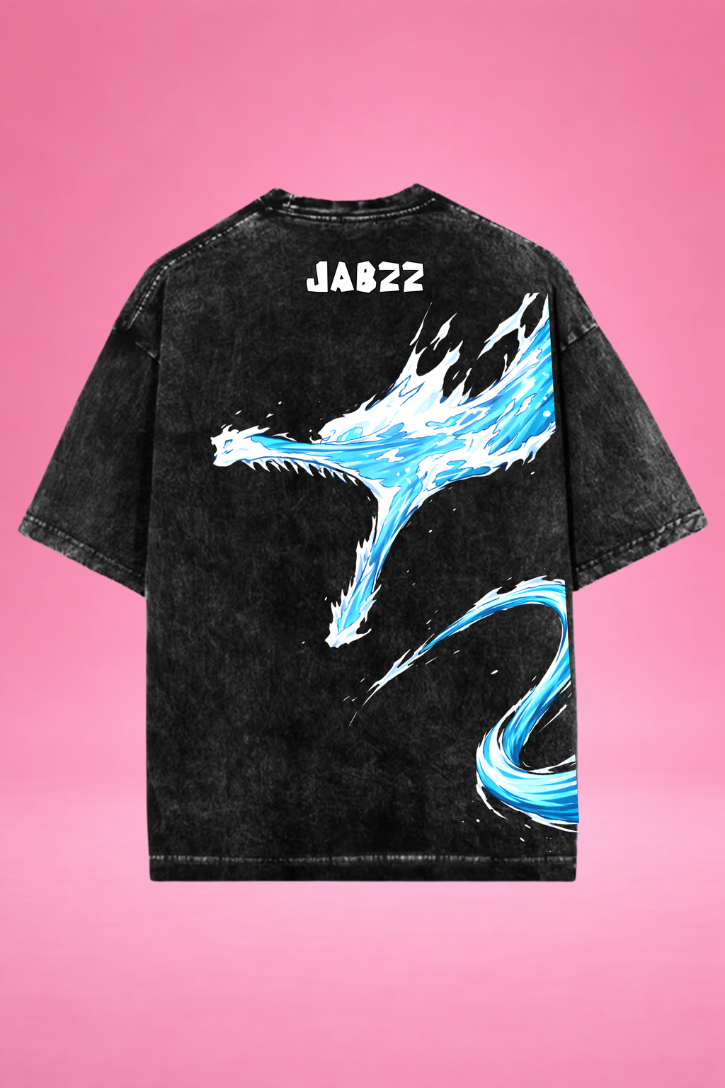 Aqua Blade Awakening Demon Slayer Acid Wash Oversized T-Shirt