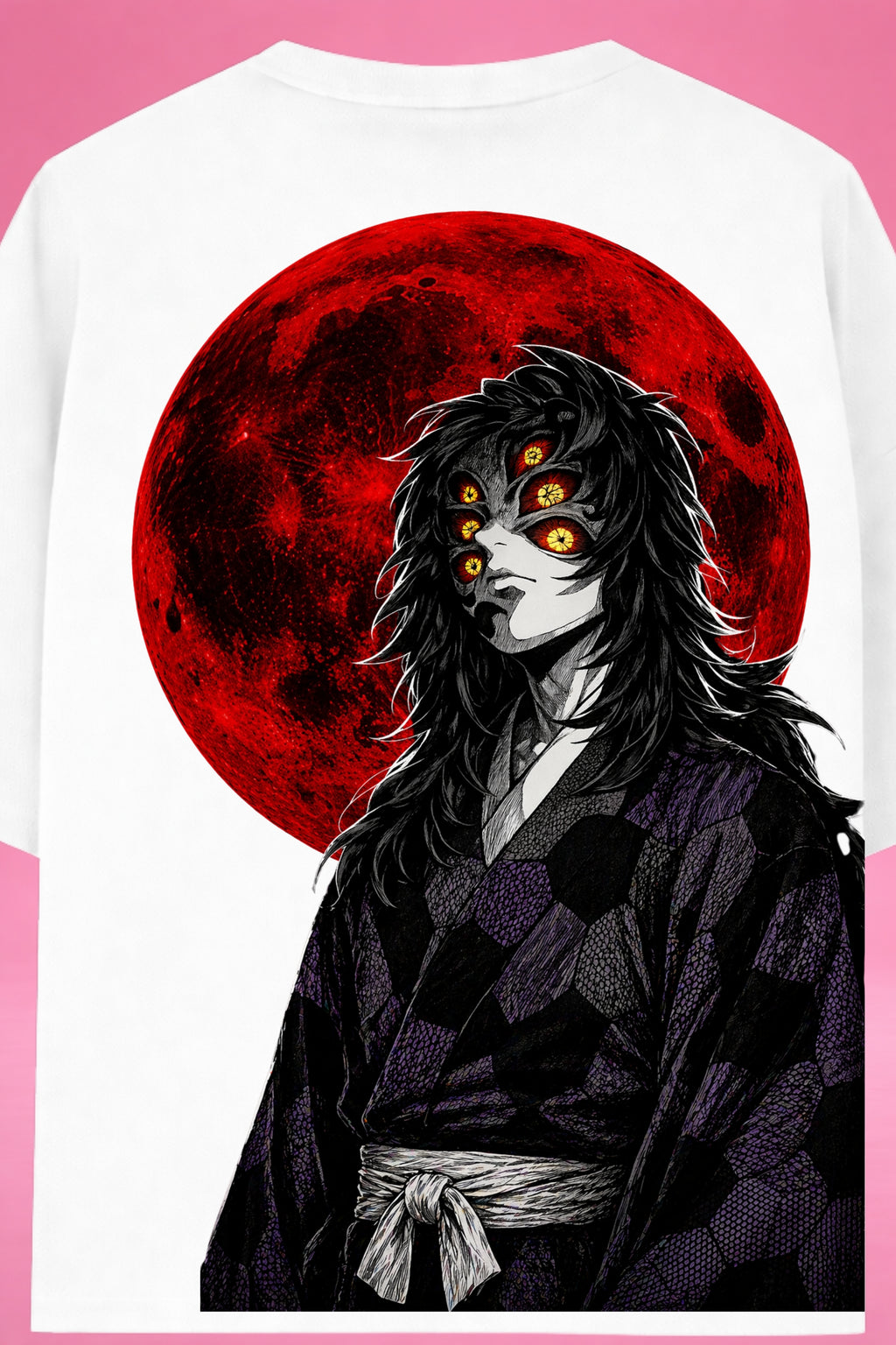 Moon of Six Eyes Kokushibo Demon Slayer Oversized T-Shirt