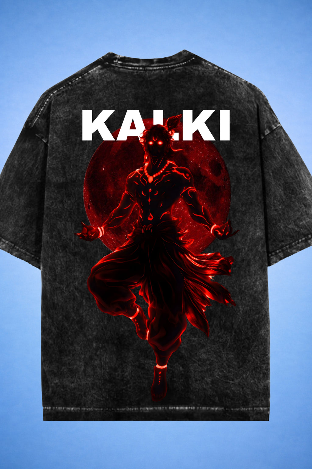 Krishna x Kalki Blood Eclipse Acid Wash Oversized T-Shirt