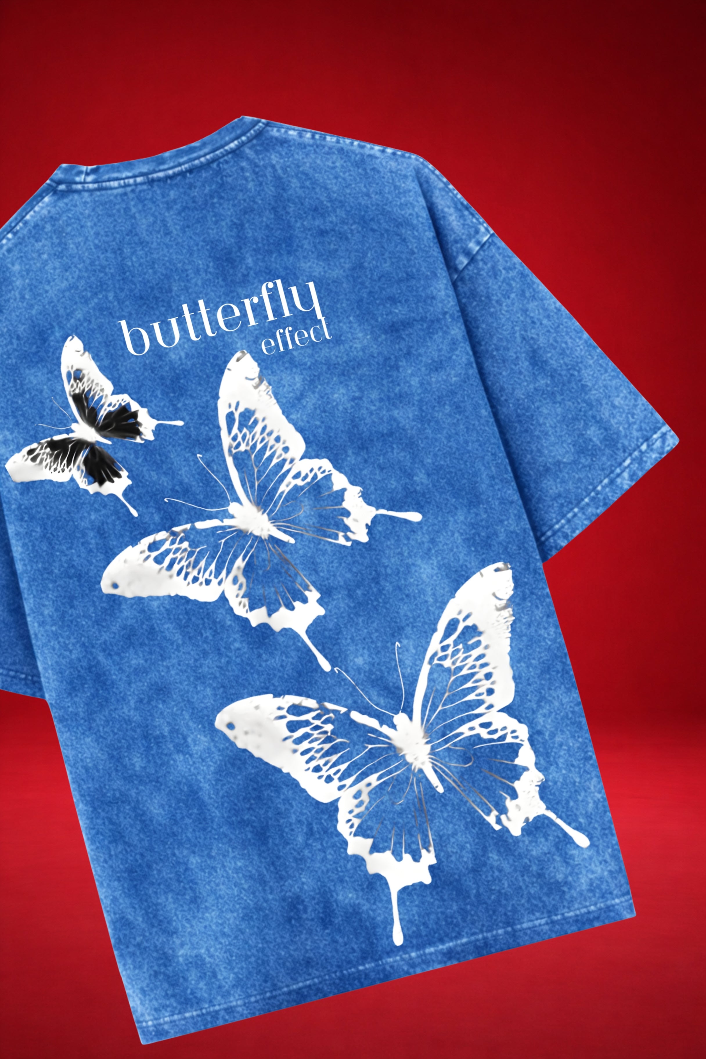 Butterfly Effect Acid Wash Oversized T-Shirt