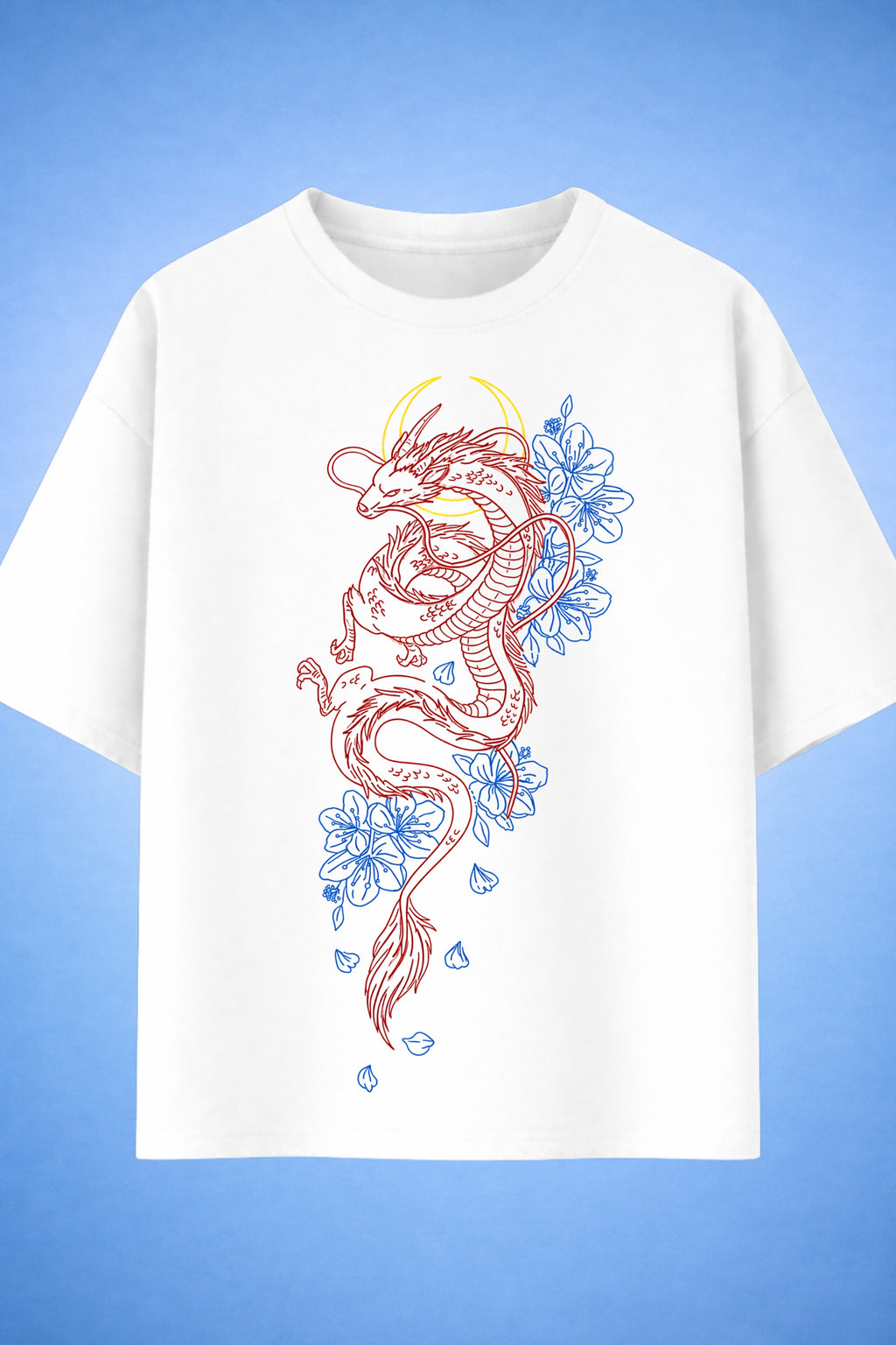 Celestial Sakura Dragon Oversized T-Shirt