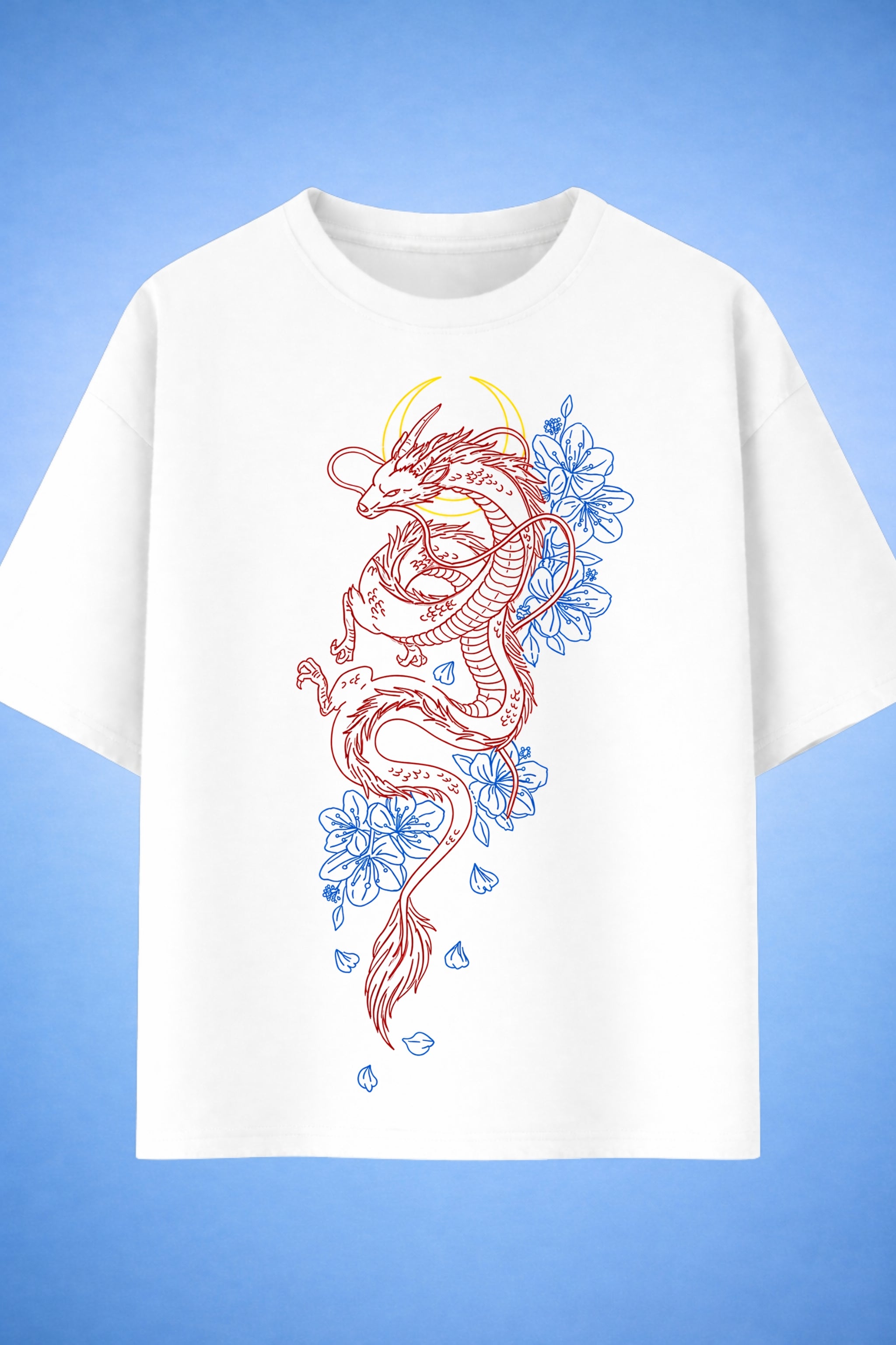 Celestial Sakura Dragon Oversized T-Shirt