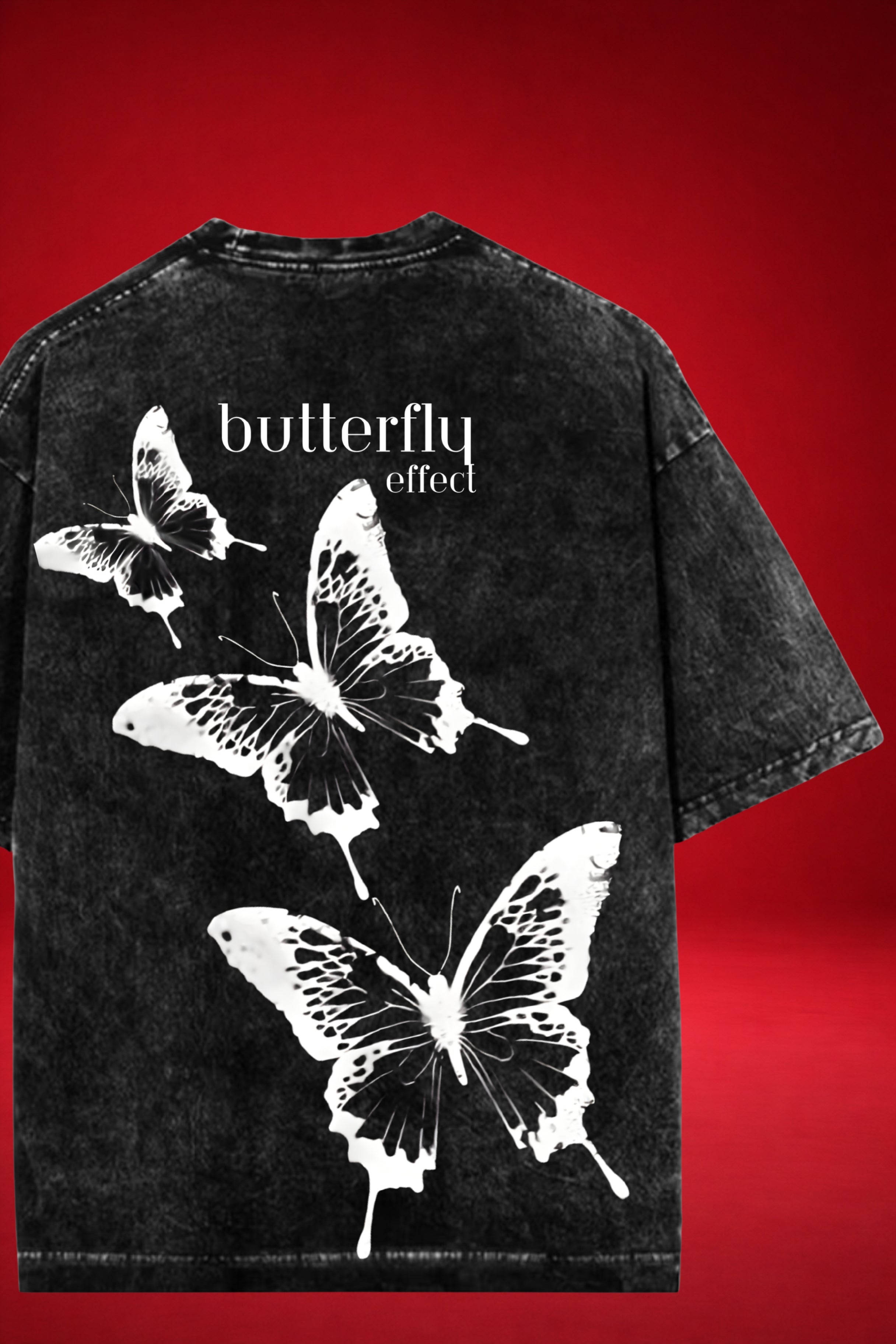 Butterfly Effect Acid Wash Oversized T-Shirt
