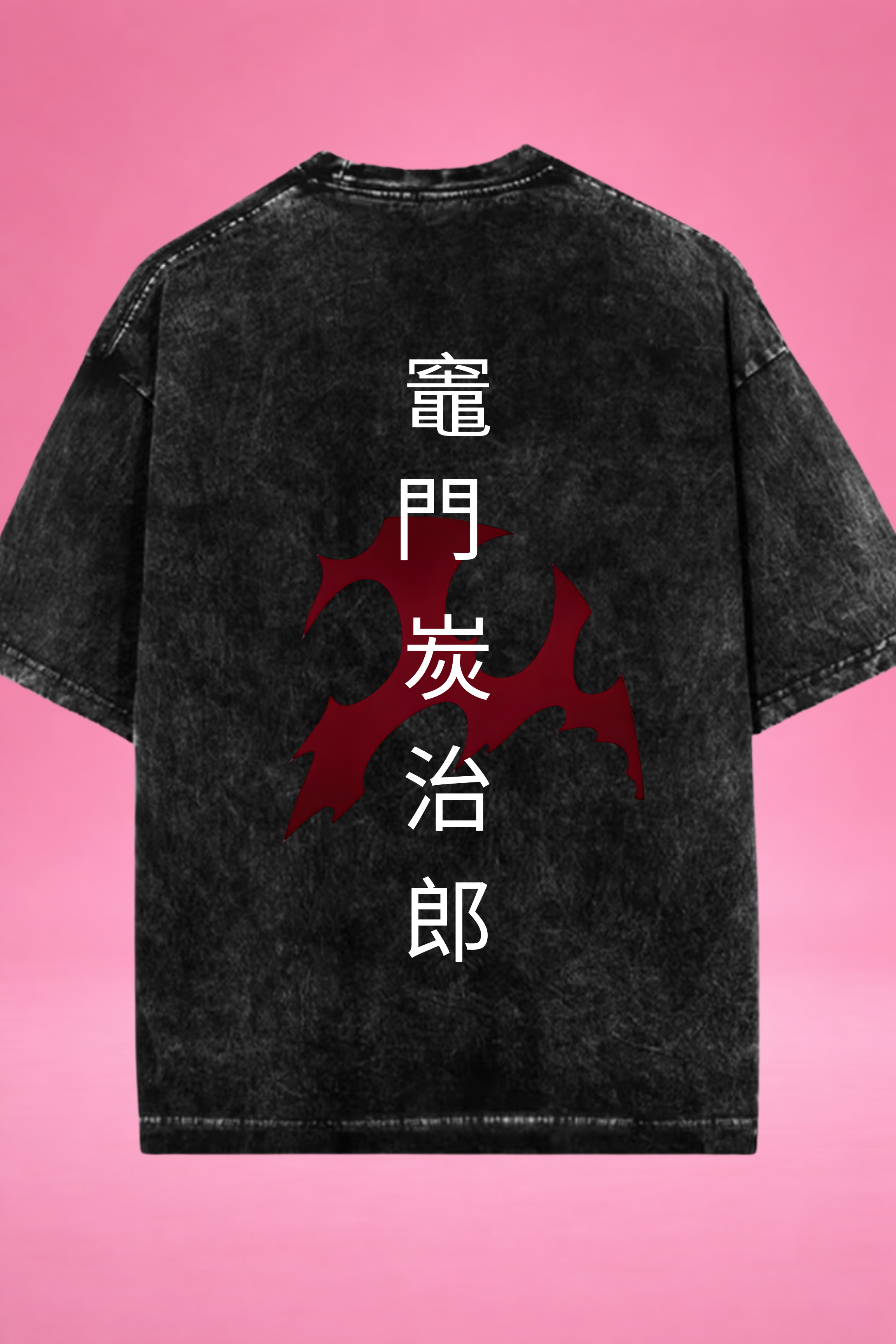 Tidal Slash Demon Slayer Acid Wash Oversized T-Shirt