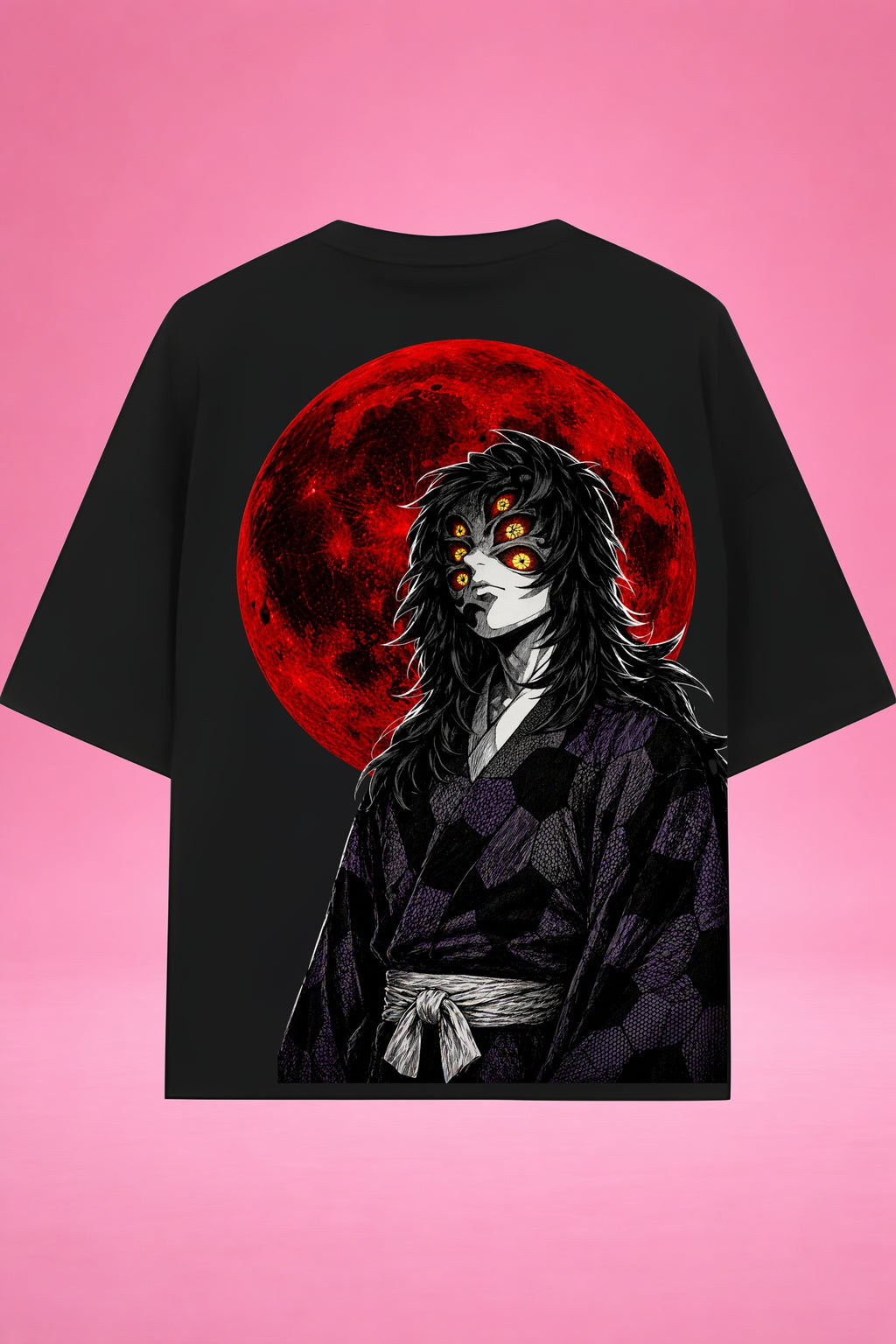 Moon of Six Eyes Kokushibo Demon Slayer Oversized T-Shirt