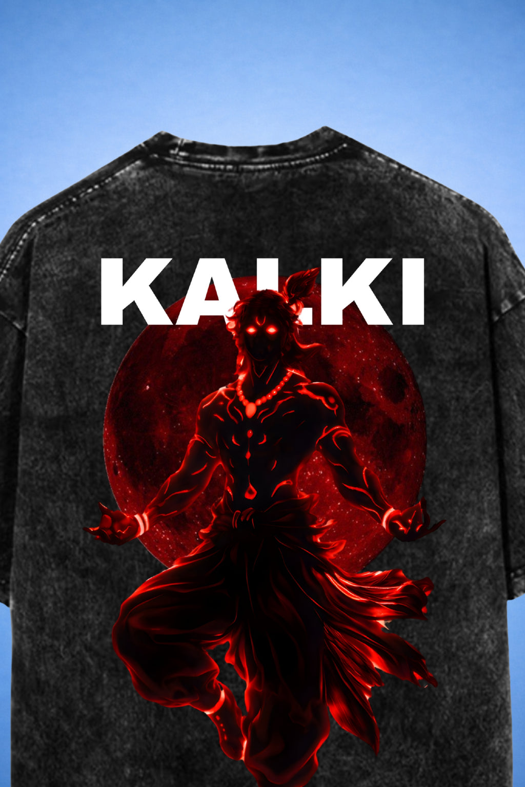 Krishna x Kalki Blood Eclipse Acid Wash Oversized T-Shirt
