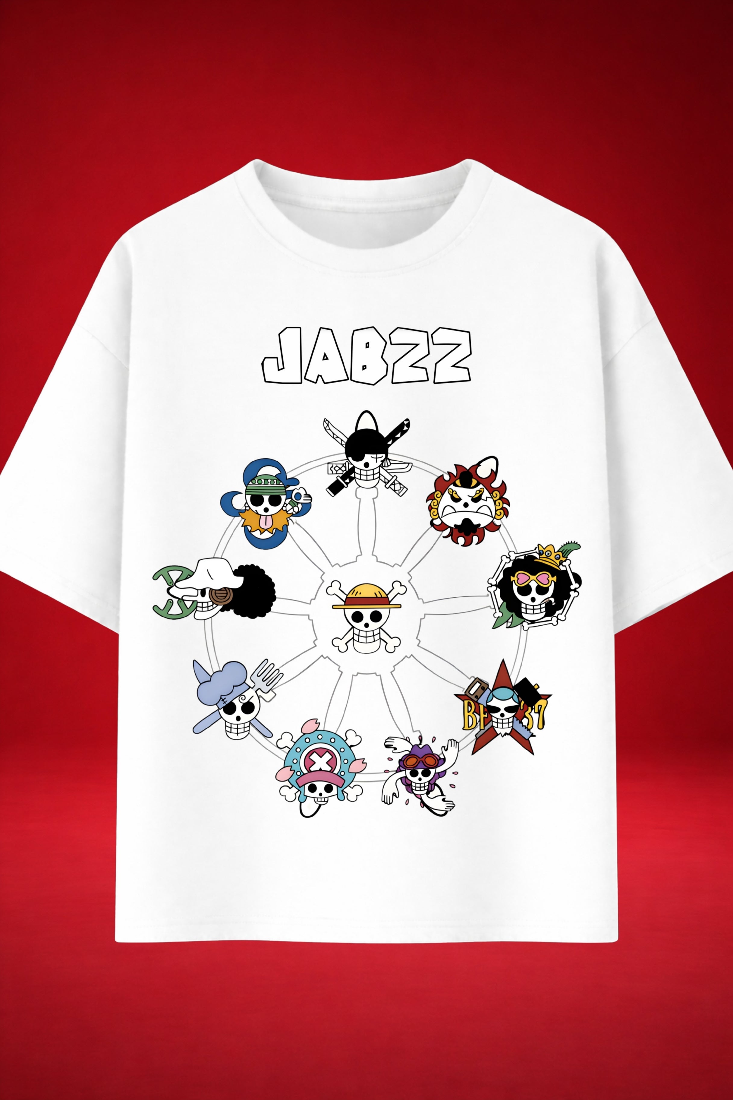 One Piece Strawhat Lineup x Skull Syndicate Oversized T-Shirt