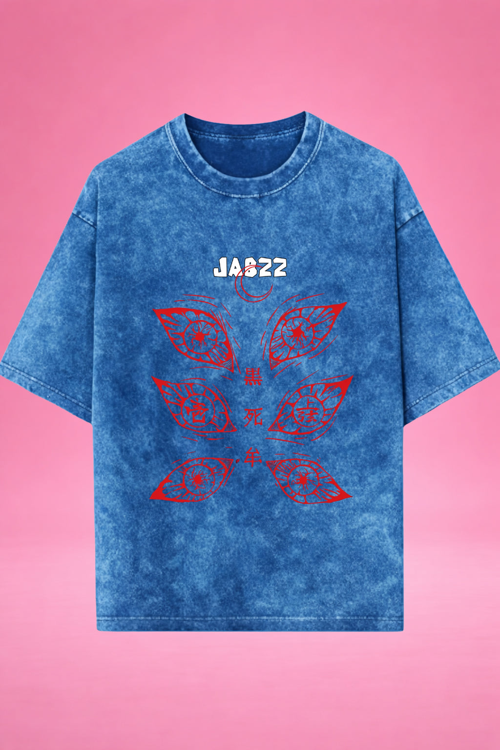 Moon of Six Eyes Kokushibo Demon Slayer Acid Wash Oversized T-Shirt