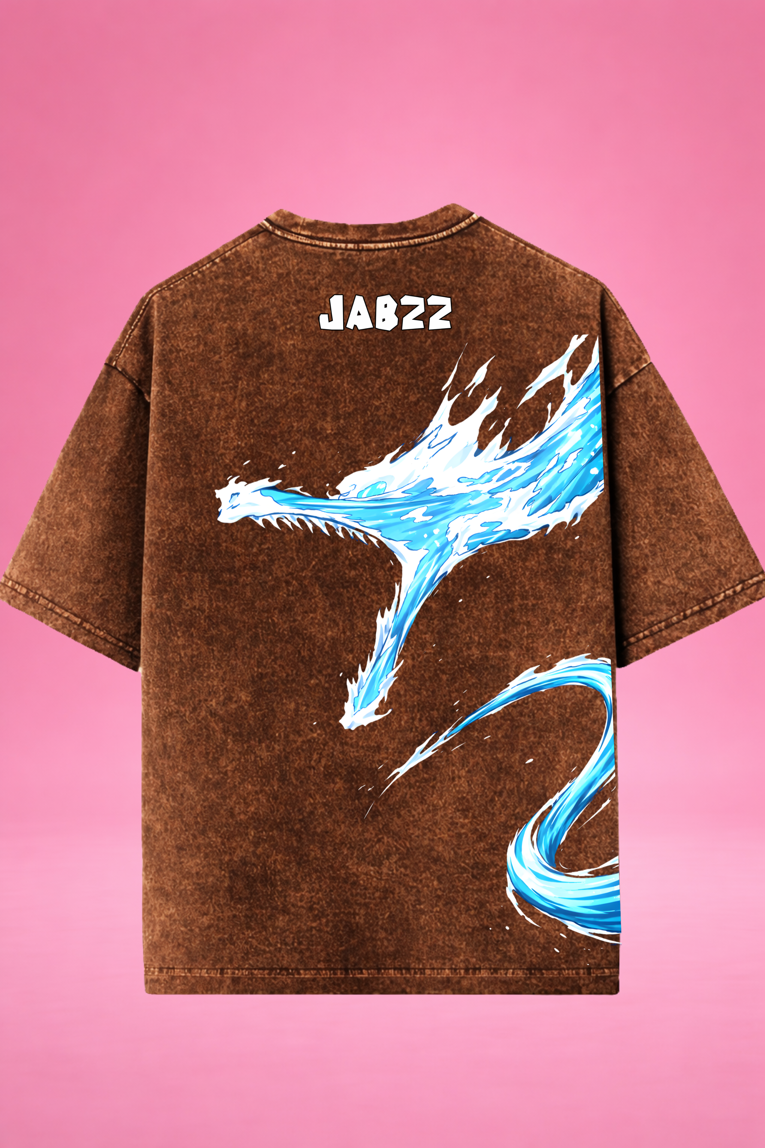Aqua Blade Awakening Demon Slayer Acid Wash Oversized T-Shirt