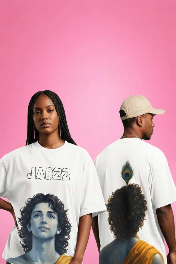 Divine Aura: Krishna Essence Oversized T-Shirt