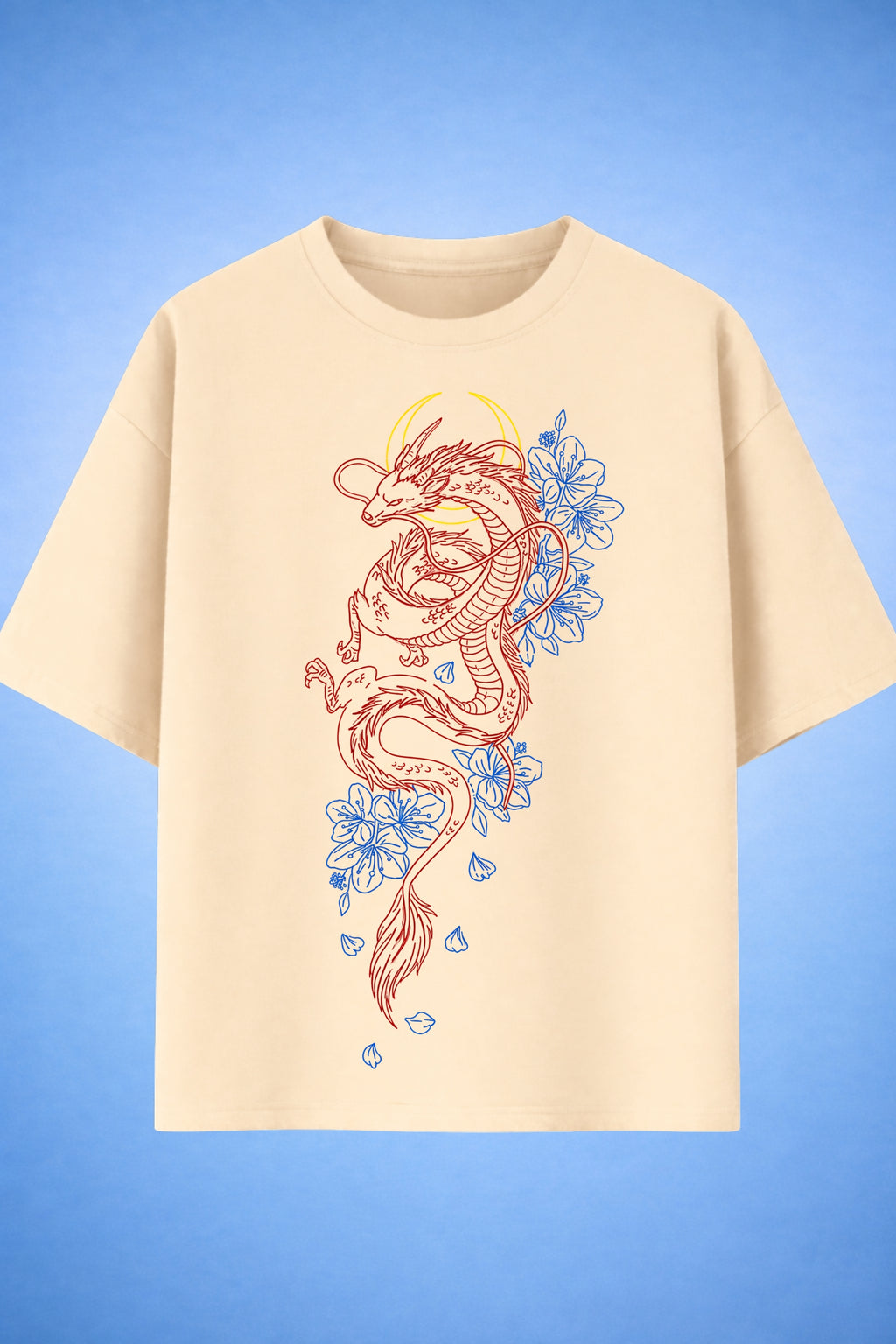 Celestial Sakura Dragon Oversized T-Shirt