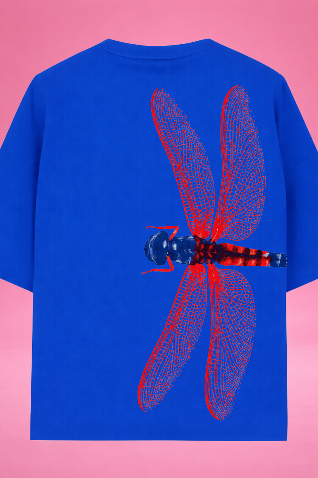 Crimson Drift Dragonfly Oversized T-Shirt