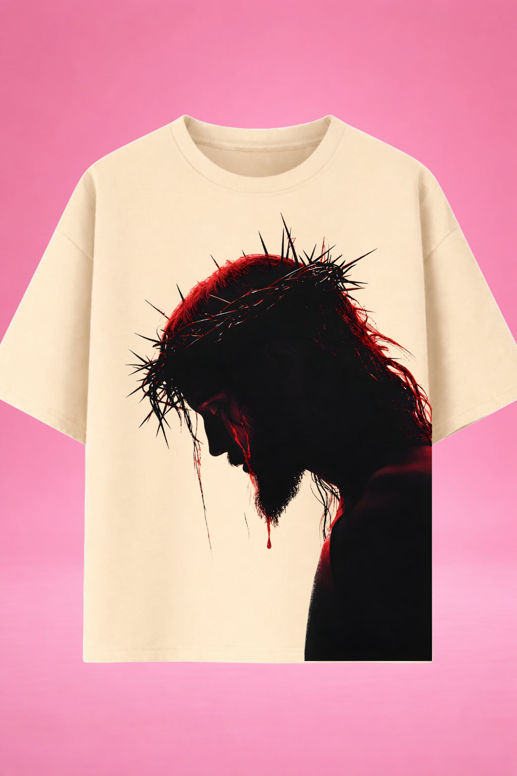 Sacred Silence: Crown of Thorns Oversized T-Shirt
