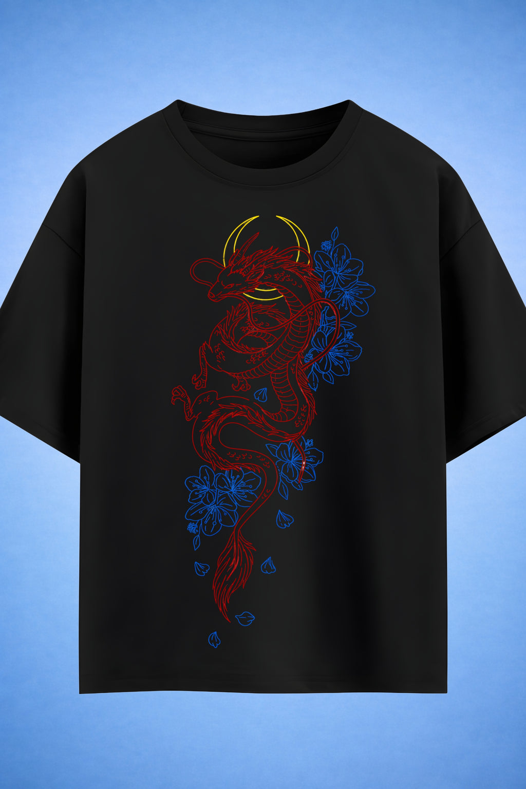 Celestial Sakura Dragon Oversized T-Shirt