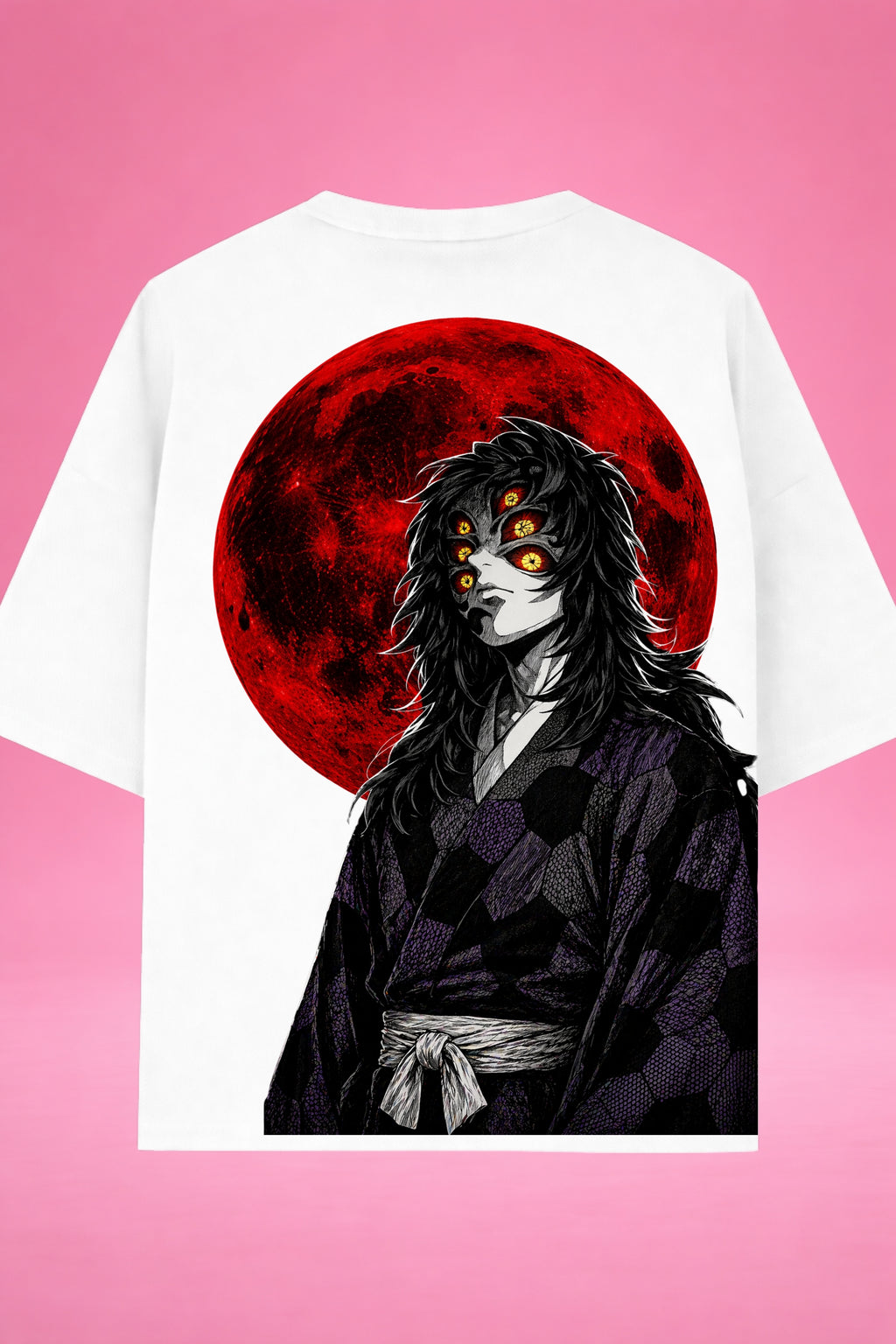 Moon of Six Eyes Kokushibo Demon Slayer Oversized T-Shirt
