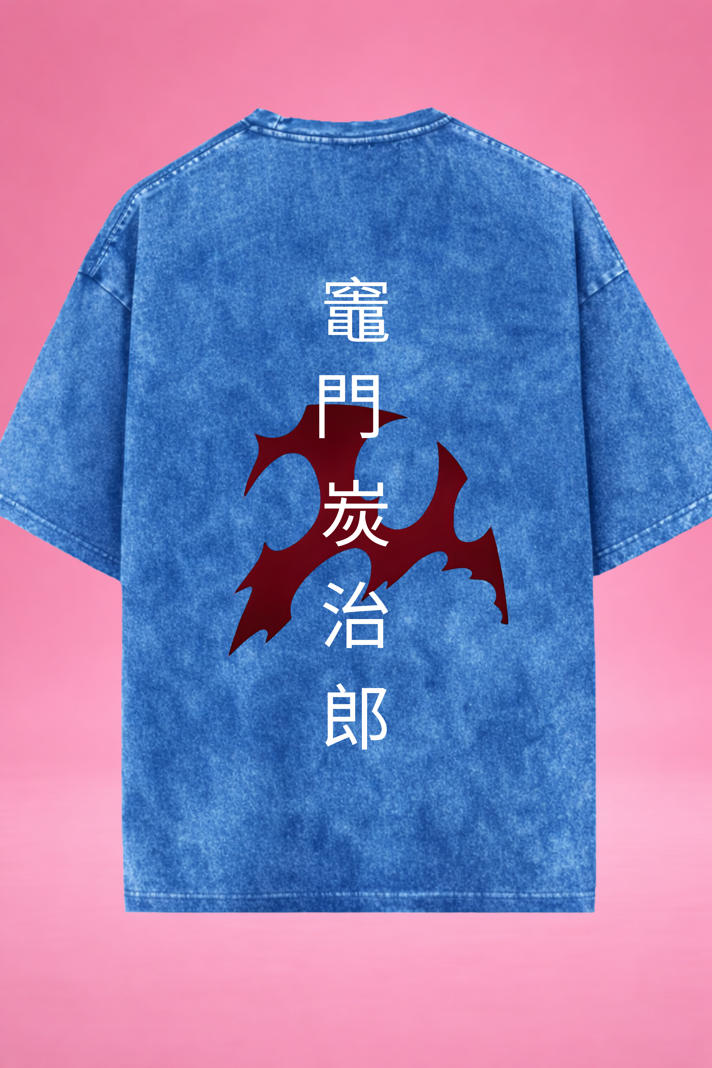 Tidal Slash Demon Slayer Acid Wash Oversized T-Shirt