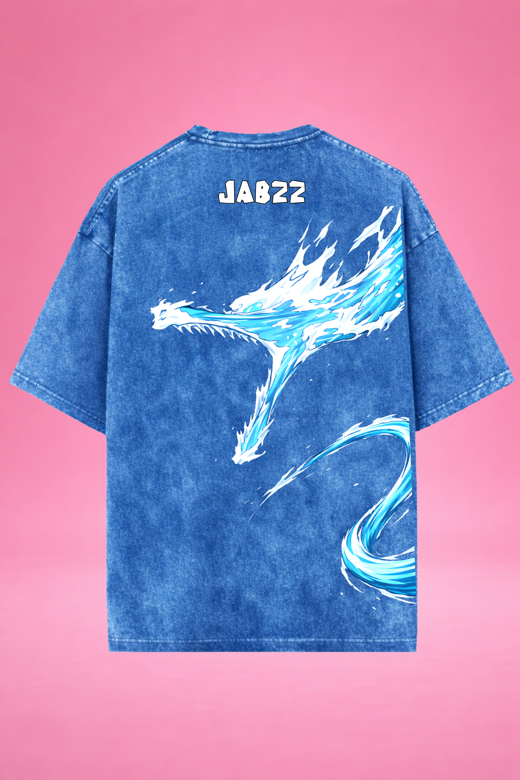 Aqua Blade Awakening Demon Slayer Acid Wash Oversized T-Shirt