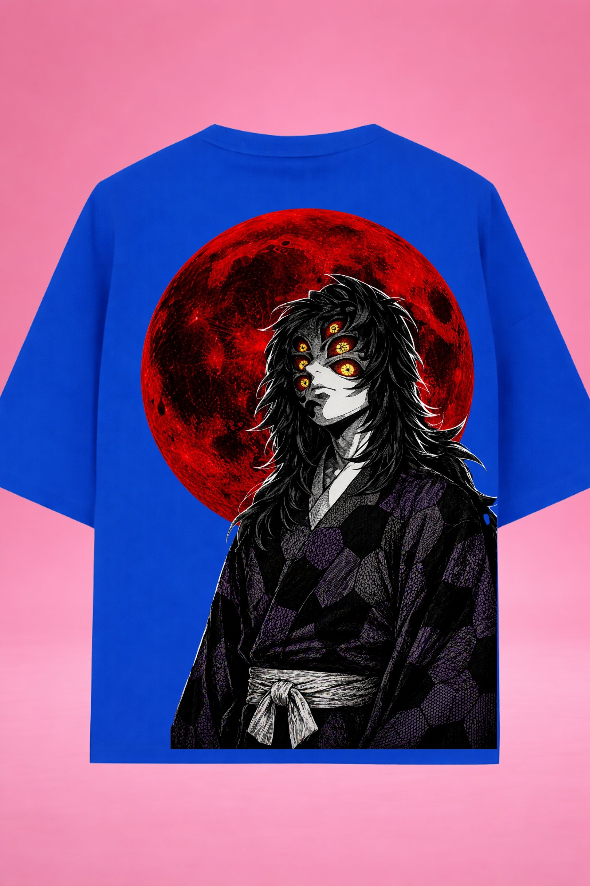 Moon of Six Eyes Kokushibo Demon Slayer Oversized T-Shirt