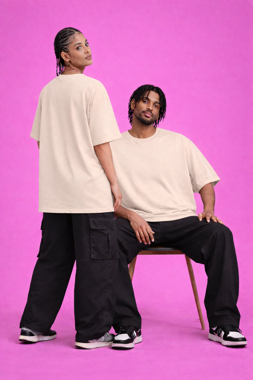 Pack Of 3 100% Cotton Oversized T-Shirt