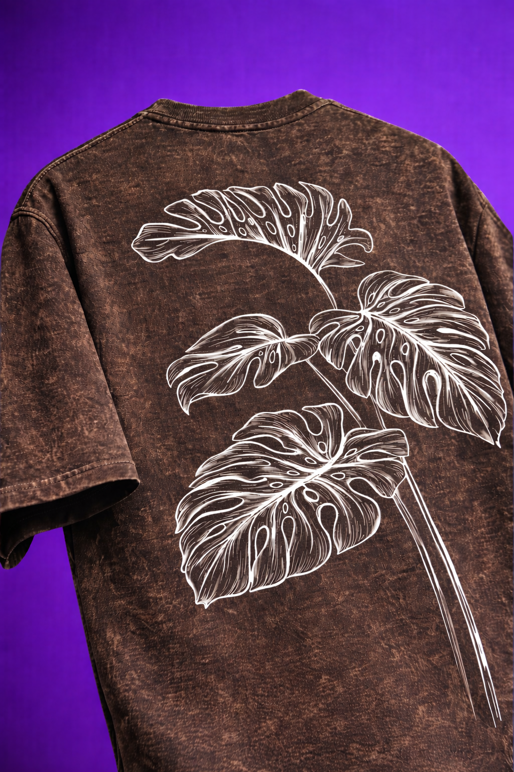 Noir Monstera Acid Wash Oversized T-Shirt