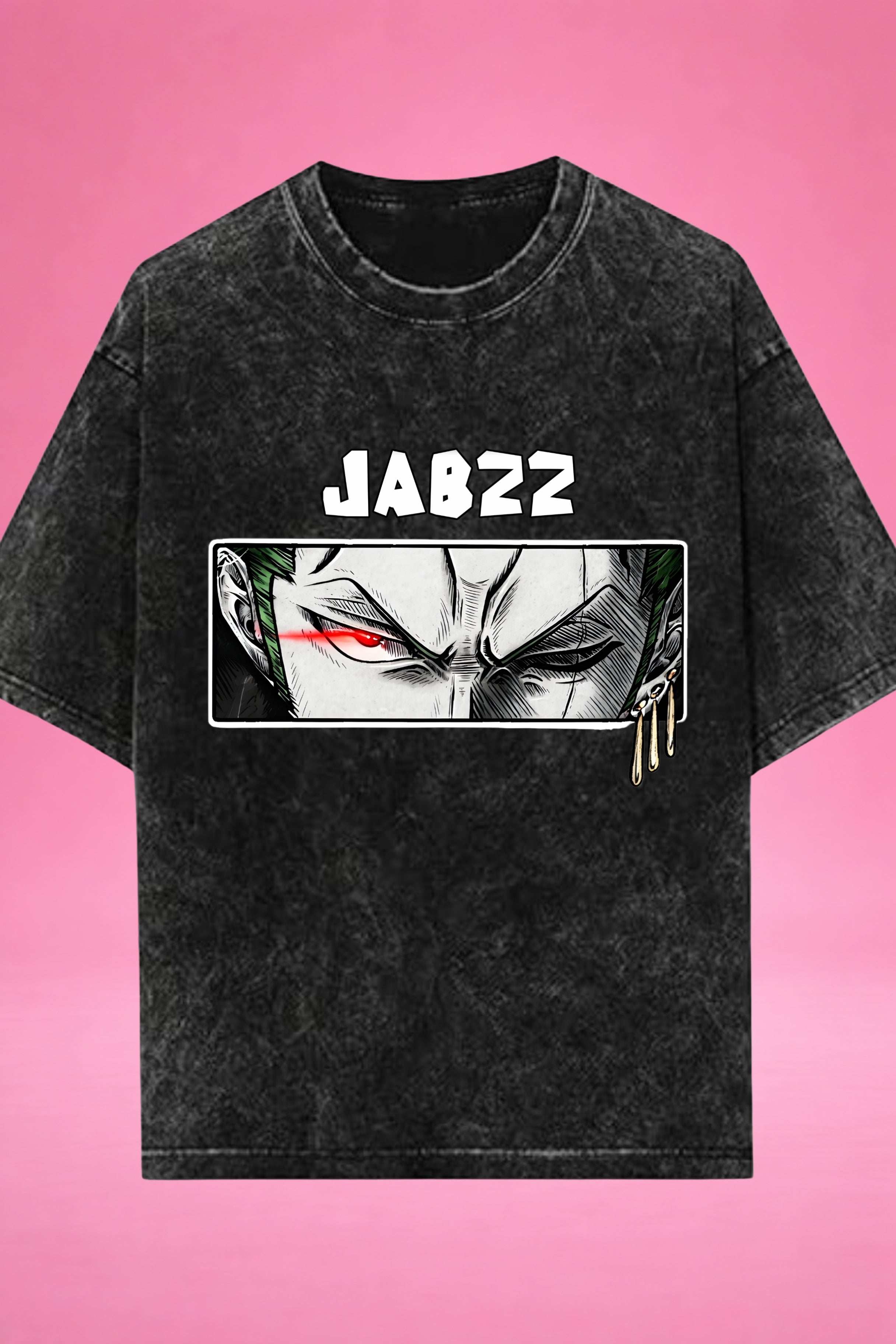 Crimson Blade Aura One Piece Acid Wash Oversized T-Shirt