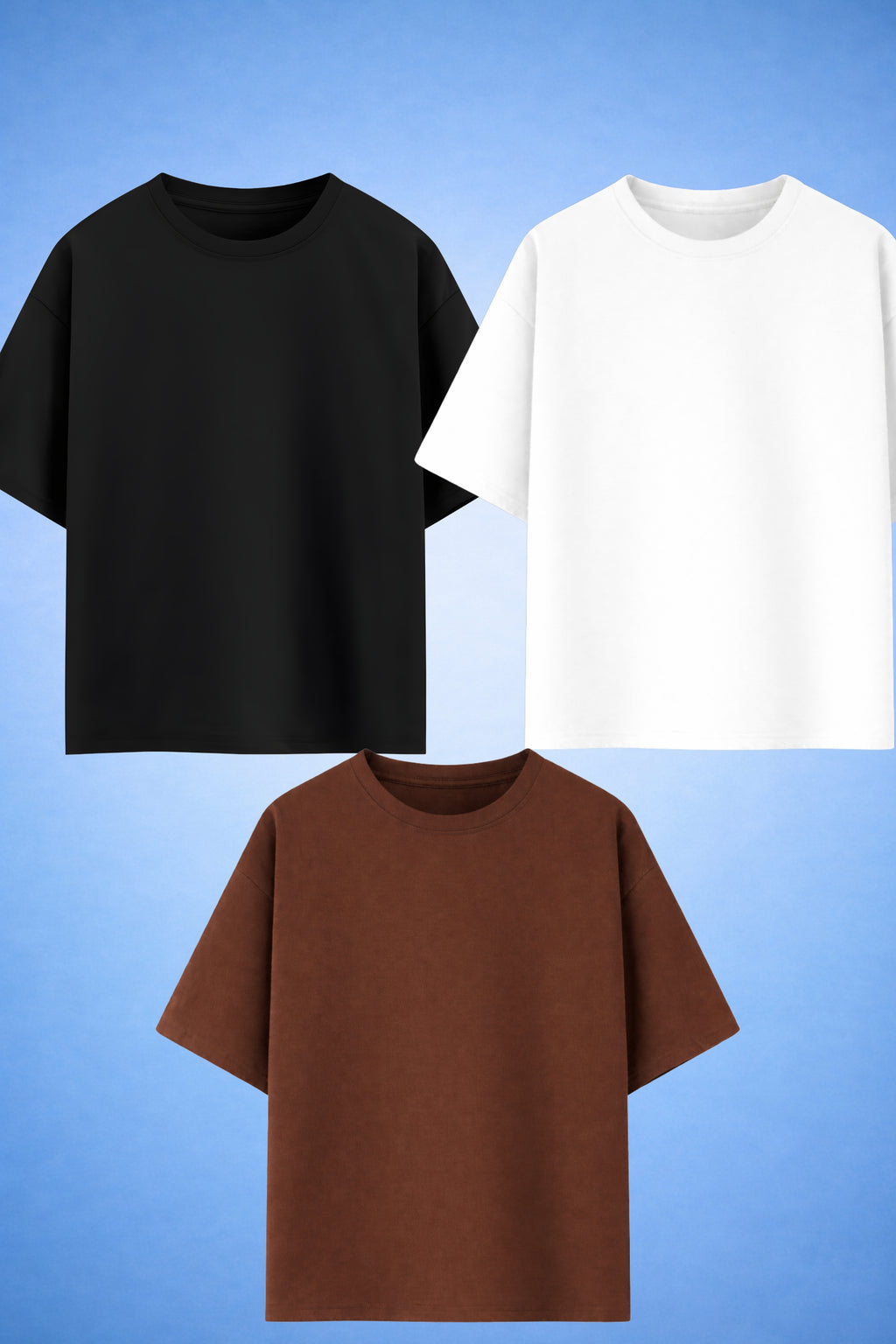 Pack Of 3 100% Cotton Oversized T-Shirt