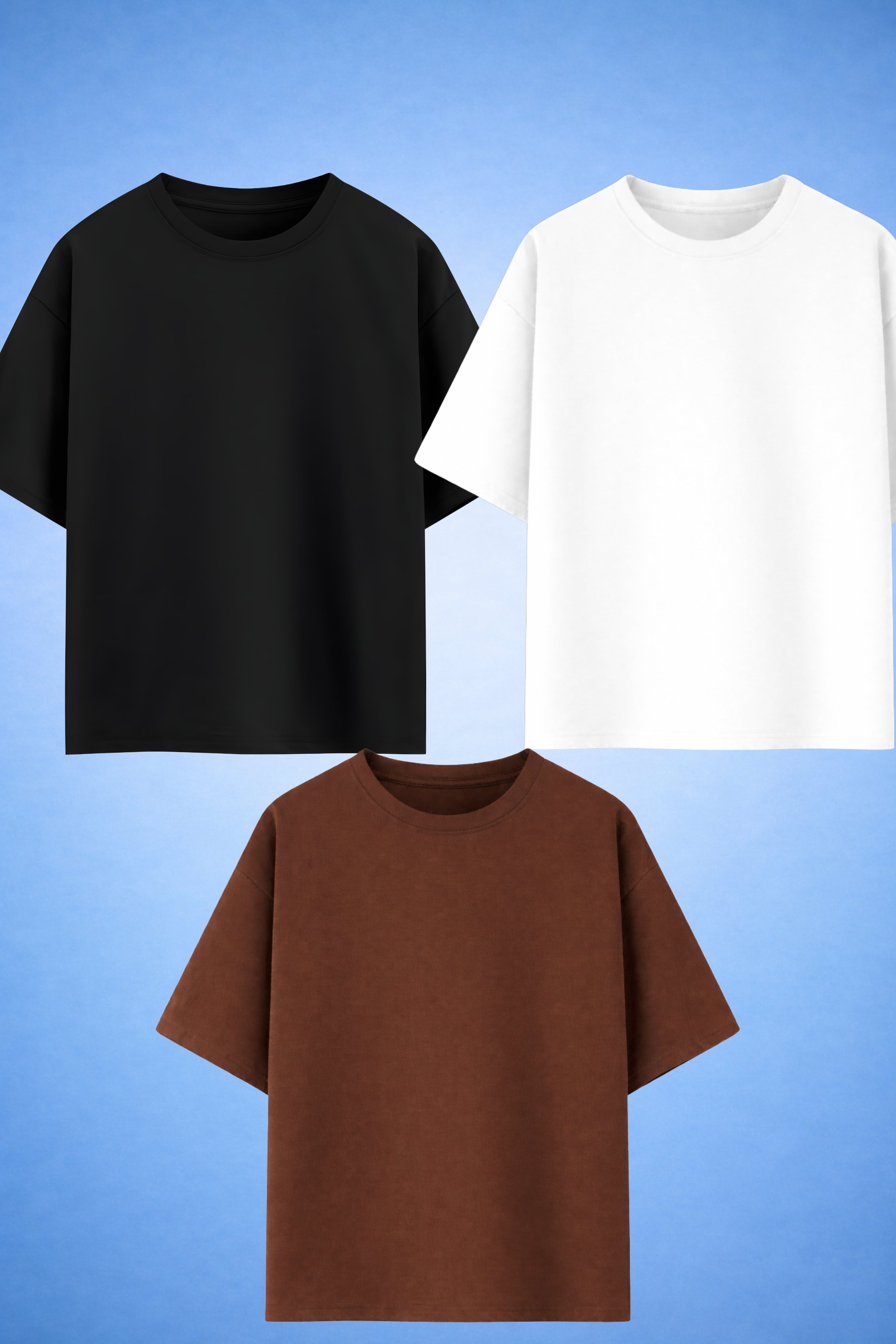 Pack Of 3 100% Cotton Oversized T-Shirt