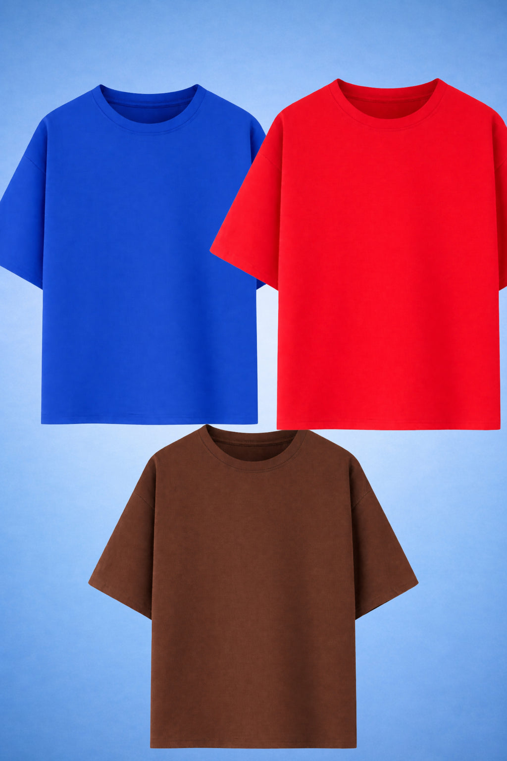 Pack Of 3 100% Cotton Oversized T-Shirt