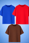 Pack Of 3 100% Cotton Oversized T-Shirt