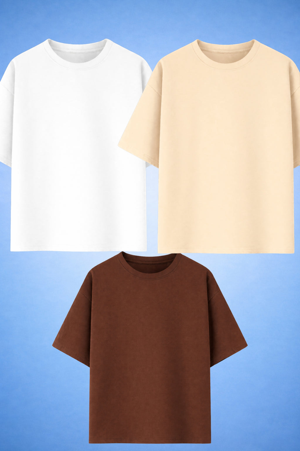Pack Of 3 100% Cotton Oversized T-Shirt